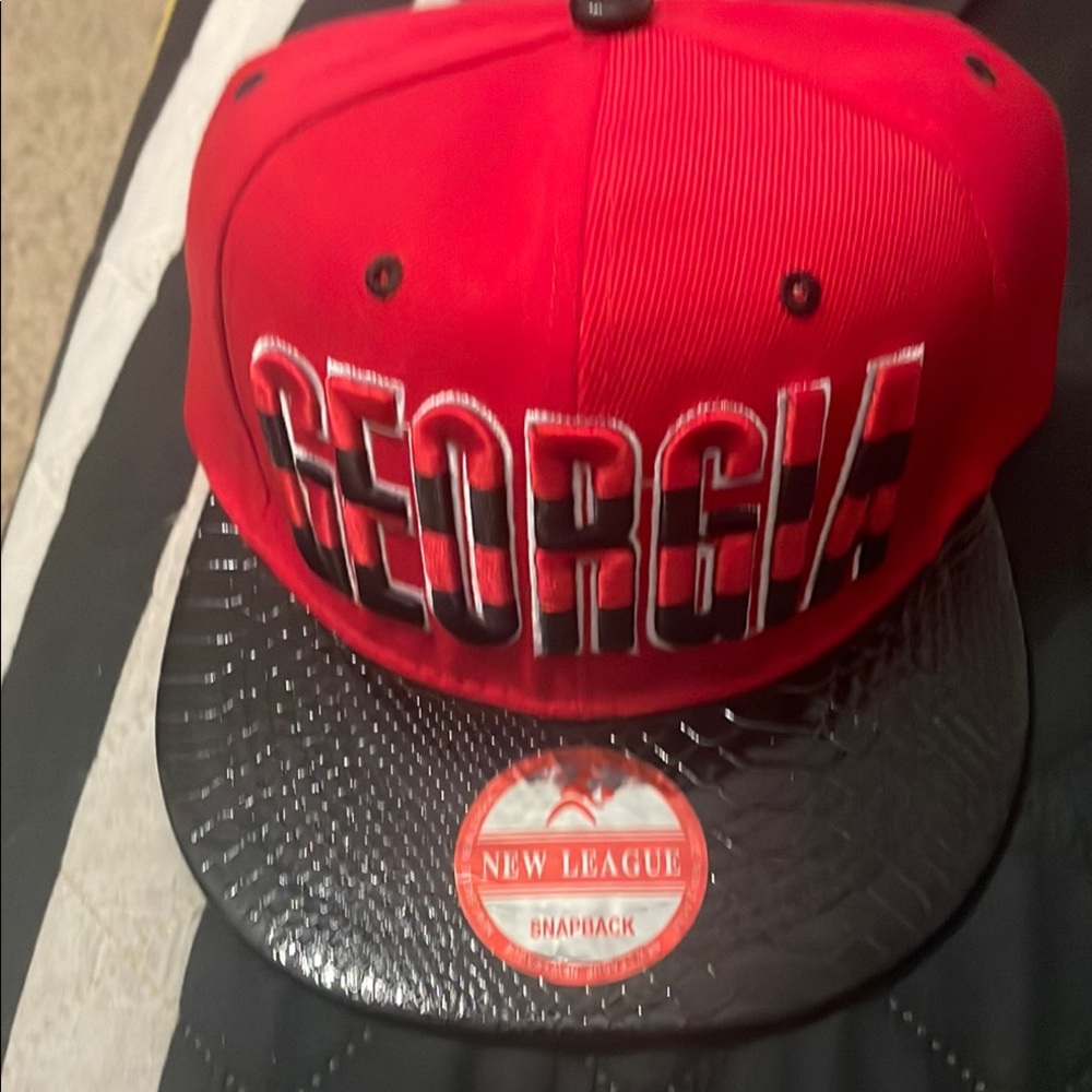 League Red and Black Georgia Snapback Hat